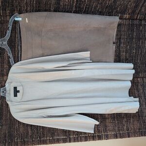 Marc New York Bundle Trench Coat & Midi Skirt Faux Suede Leather Reptile Print